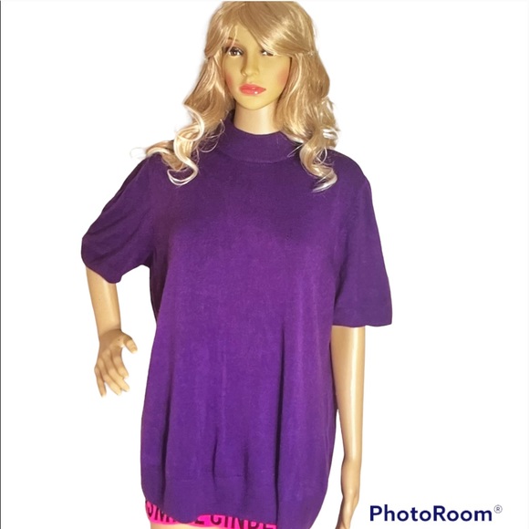 Appleseed's Sweaters - EUC APPLESEED'S Women's 3X purple short sleeve top